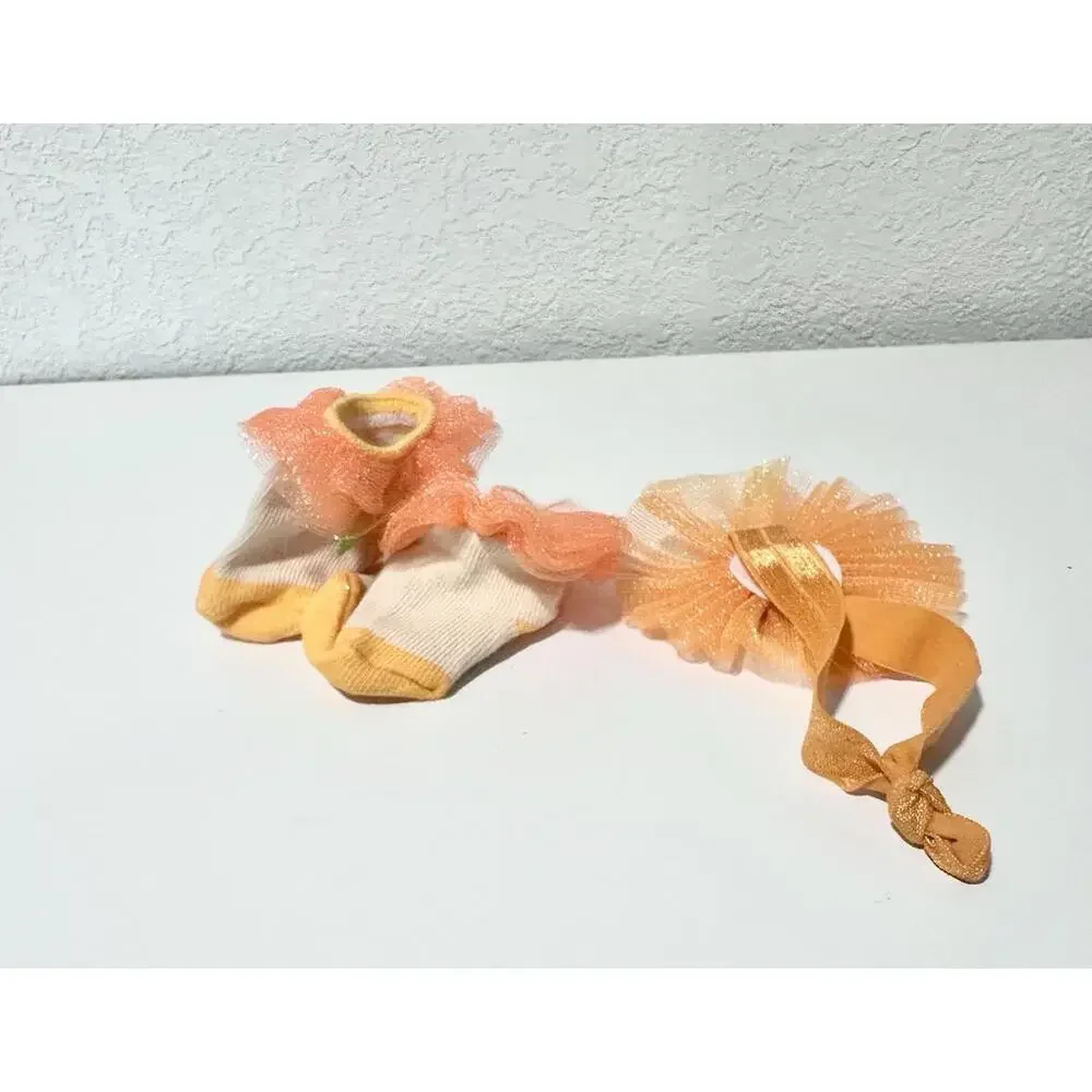 Newborn Outfit Three Piece Headband and Pair of Socks Set Pumpkin Fall Orange